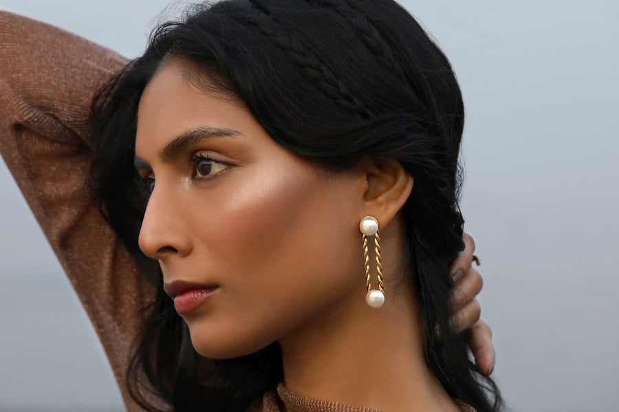 Stretched Pearl Earrings
