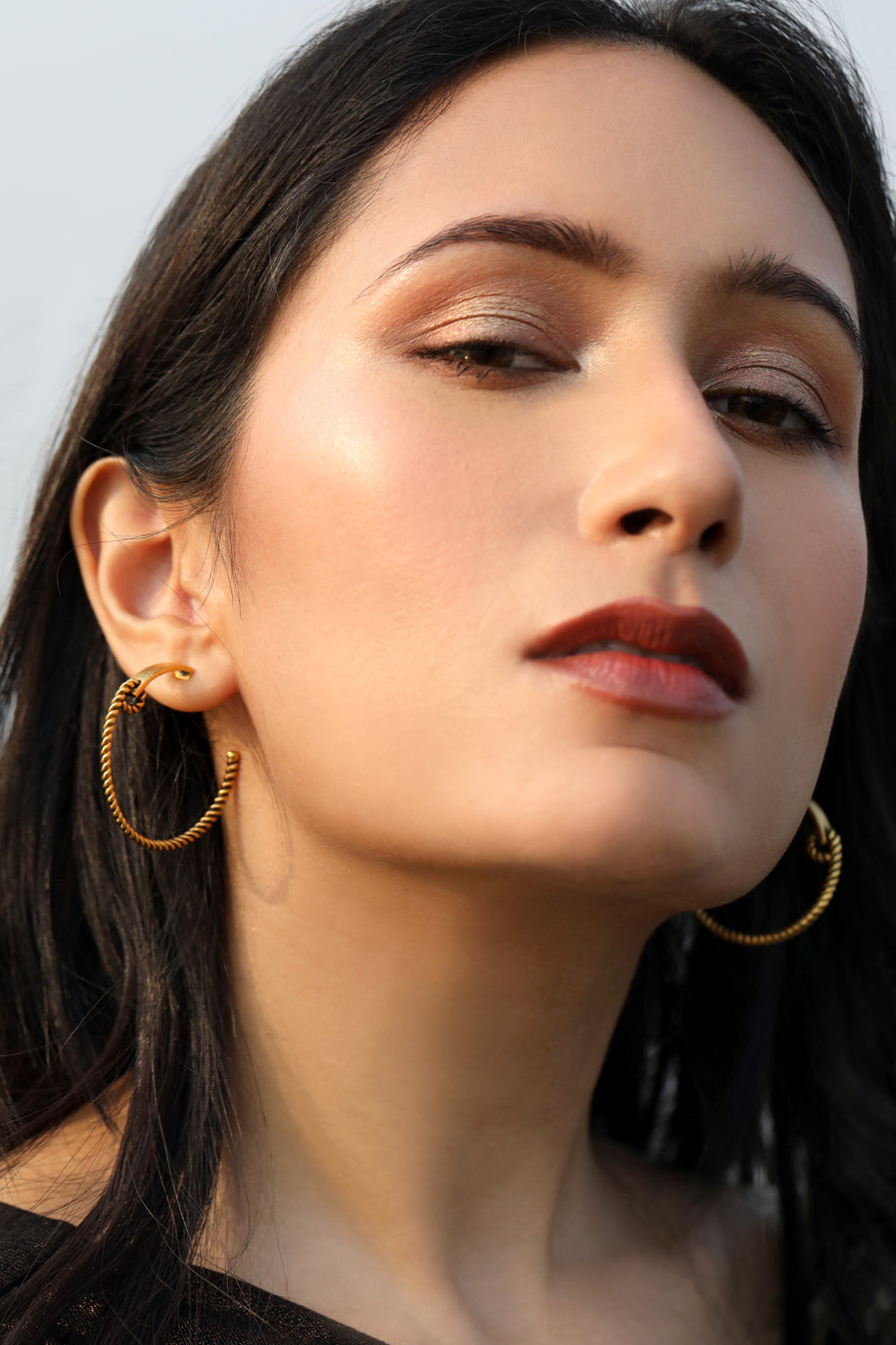 Sunlit Amber Hoops