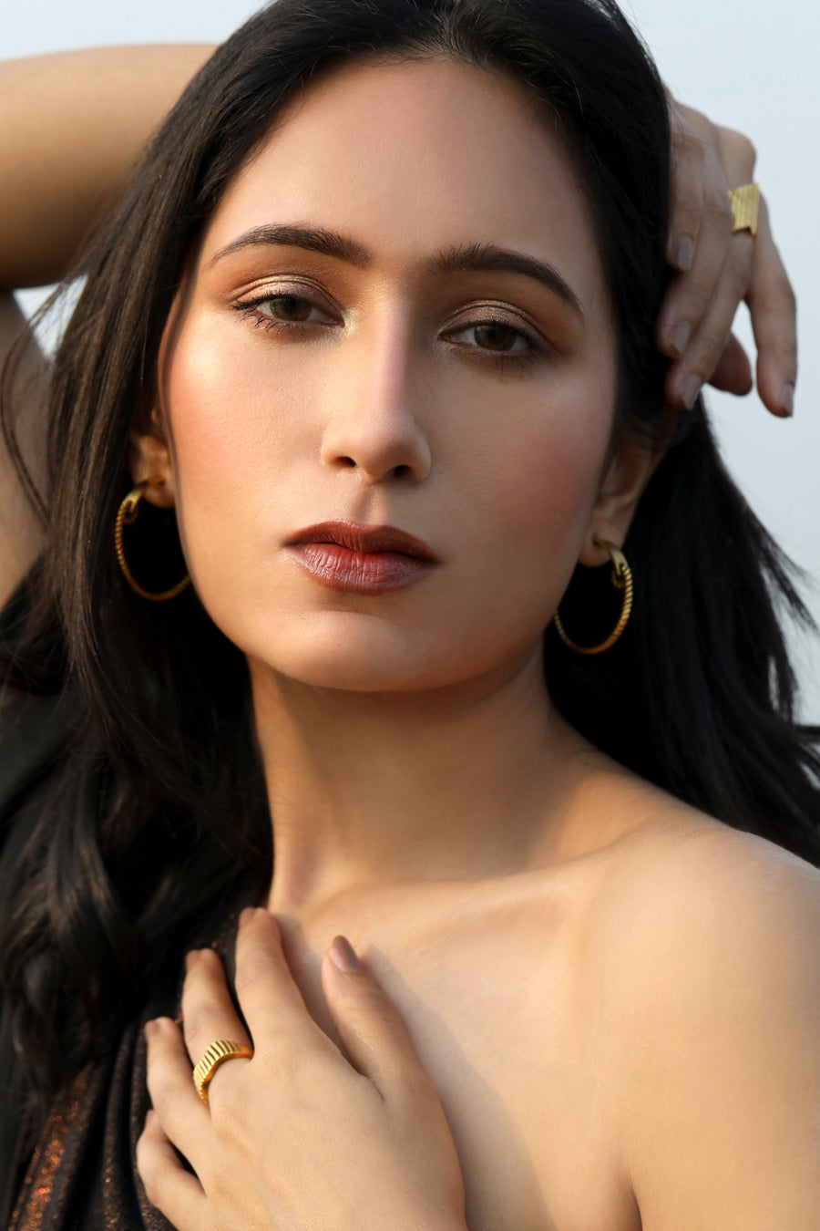 Sunlit Amber Hoops